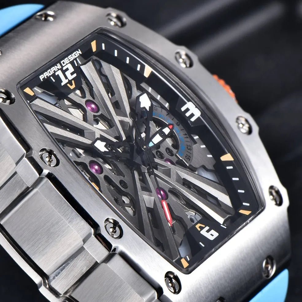パガーニデザイン PD-1738 ブラック スケルトン文字盤の拡大