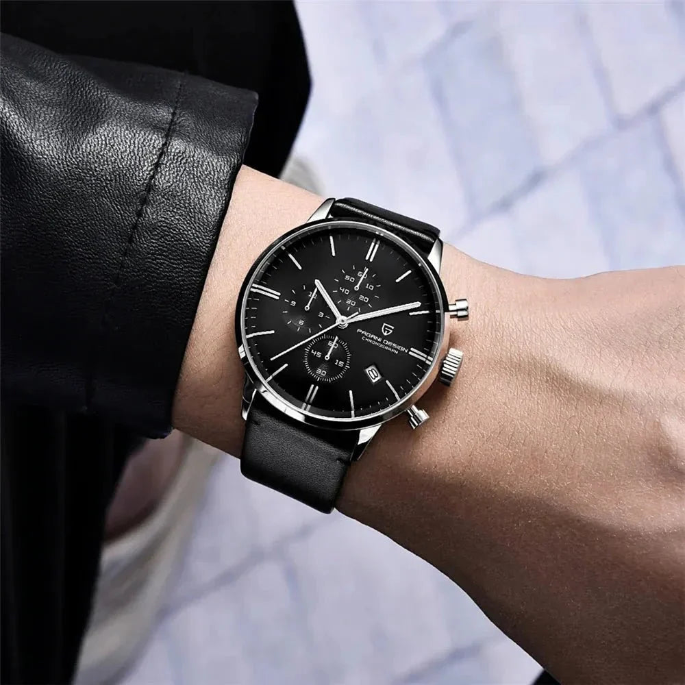 パガーニデザイン PD-2720K ブラック/ステンレス 着用イメージ（42mm・写真はレザー版）